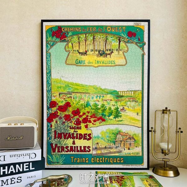 Hourglass Puzzle-Train Through Flower Fields-1000pcs Jigsaw Puzzle