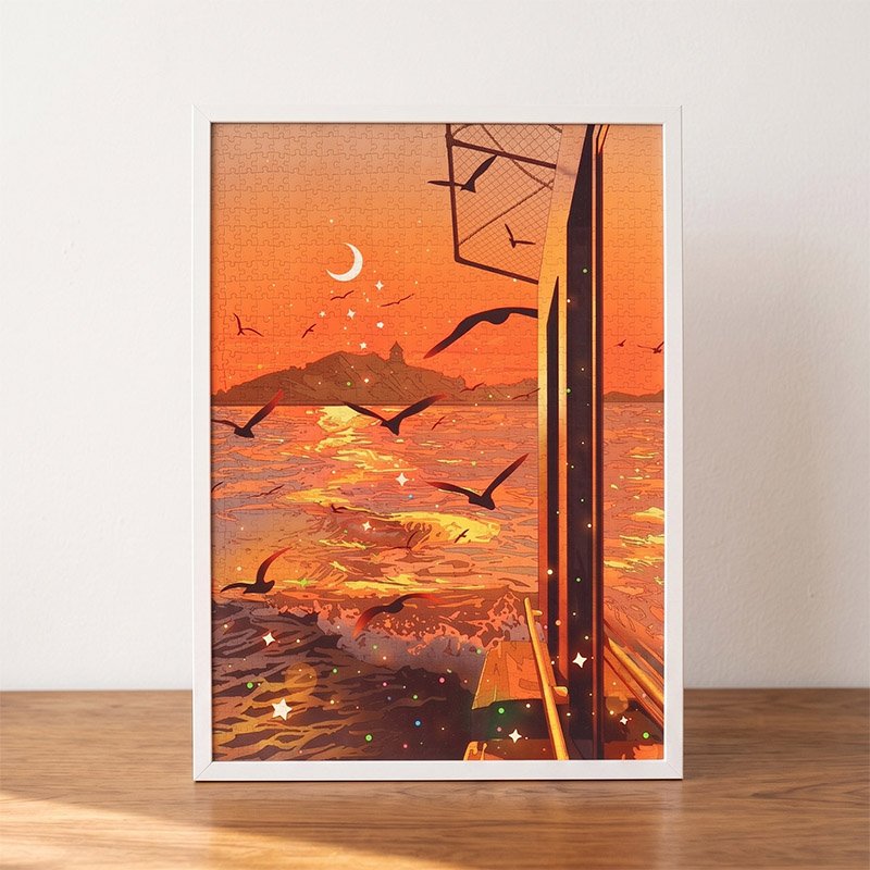 Kibifufu Puzzle-Golden Sunset (2) Kibifufu-Puzzle 1000 Piece-Golden Sunset