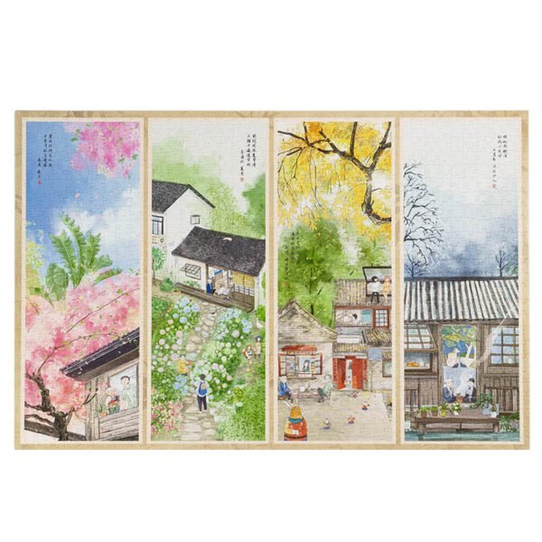 Momibook-1000pcs Jigsaw Puzzle-Yard in Four Seasons