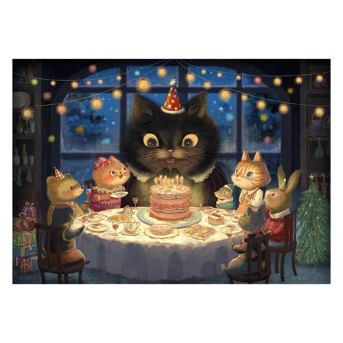 Pazou-1000pcs Mini Puzzle-Cat Happy Birthday