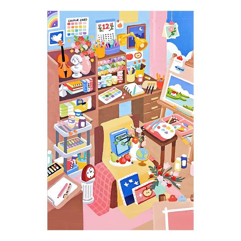 Pazou-88pcs Mini Puzzle-Painter's Room