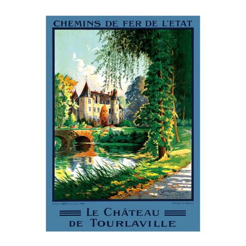 Seren Art-1000pcs Vintage Poster Series Puzzle-LE CHATEAU DE TOURLAVILLE