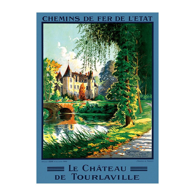 Seren Art-LE CHATEAU DE TOURLAVILLE (2) Seren Art-1000pcs Vintage Poster Series Puzzle-LE CHATEAU DE TOURLAVILLE
