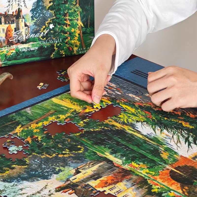 Seren Art-LE CHATEAU DE TOURLAVILLE (4) Seren Art-1000pcs Vintage Poster Series Puzzle-LE CHATEAU DE TOURLAVILLE