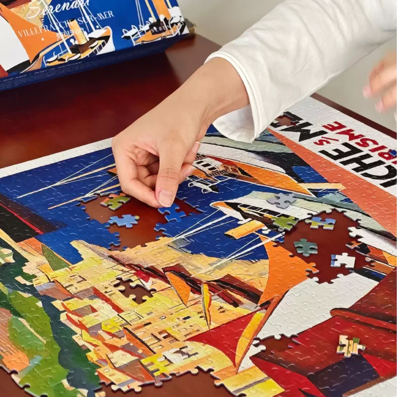 Seren Art Puzzle-Villefranche-sur-mer (1) Seren Art-1000pcs Vintage Poster Series Puzzle-Villefranche-sur-mer