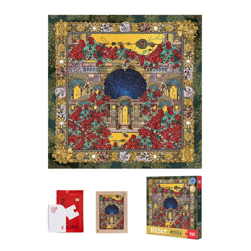 Toi-1024pcs Jigsaw Puzzle-Star‑Vaulted Flower Hall(Gold‑plating)