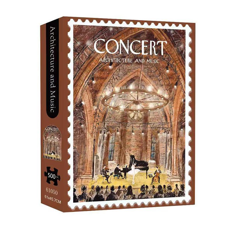 TKX-Architecture and Music (3) TKX-500pcs Irregular Cut Jigsaw Puzzle-Architecture and Music