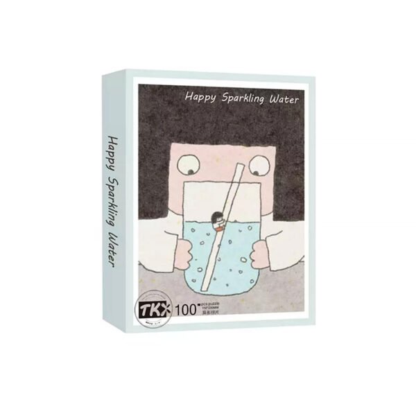 TKX-100pcs Irregular Cut Jigsaw Puzzle-Happy Sparkling Water