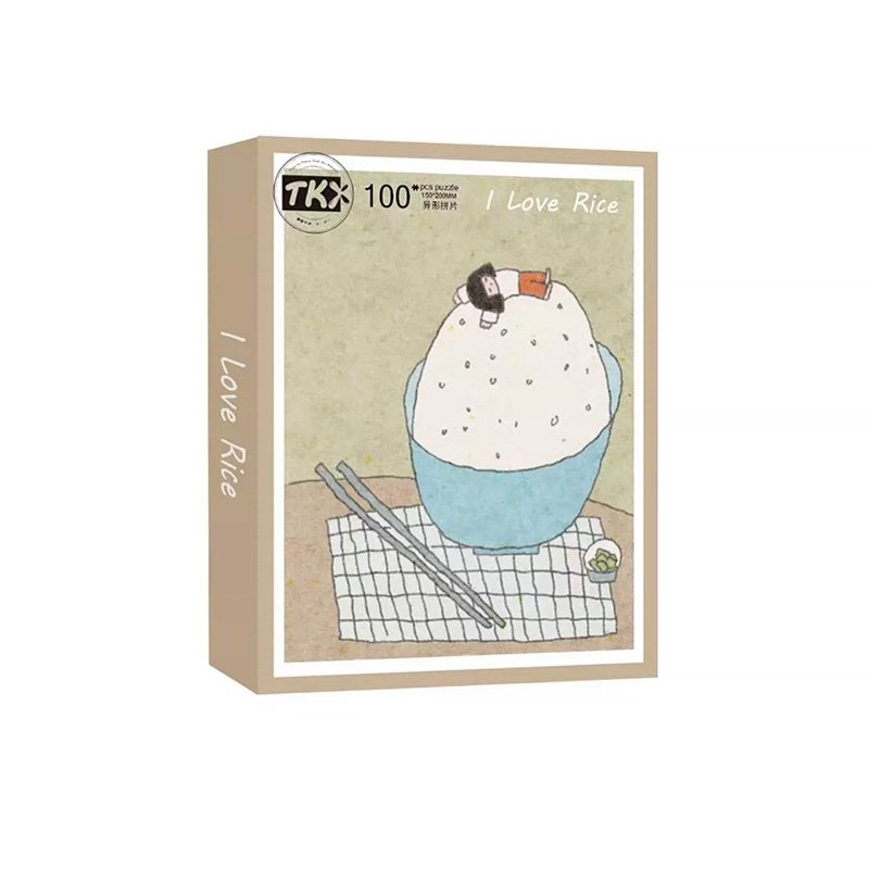 TKX-100pcs Irregular Cut Jigsaw Puzzle-I Love Rice