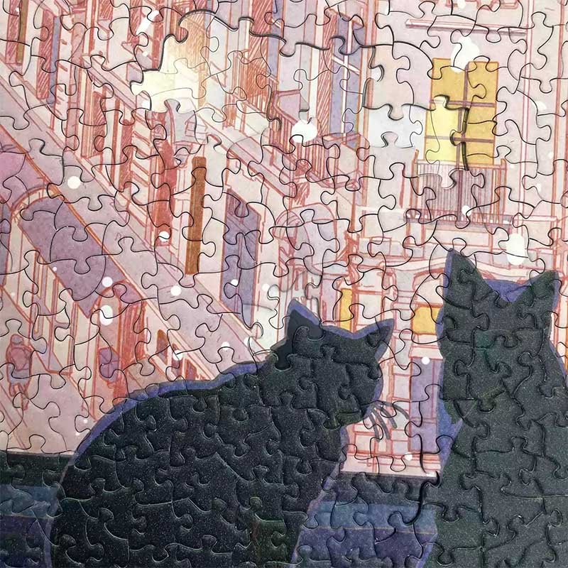 TKX-1000pcs Irregular Cut Jigsaw Puzzle-Outside the Window