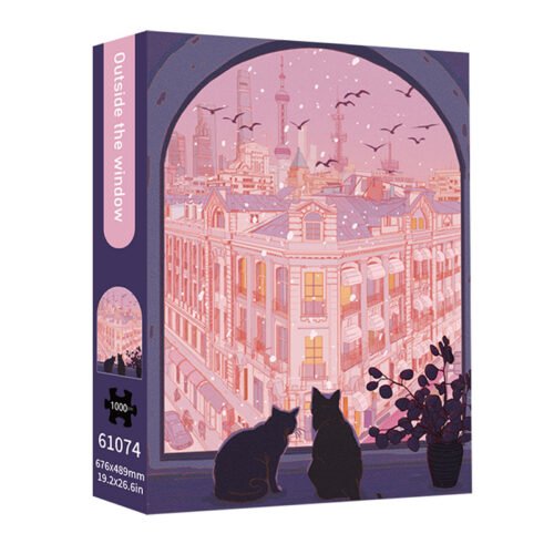 TKX Irregular Puzzle-Outside the Window (3) TKX-1000pcs Irregular Cut Jigsaw Puzzle-Outside the Window