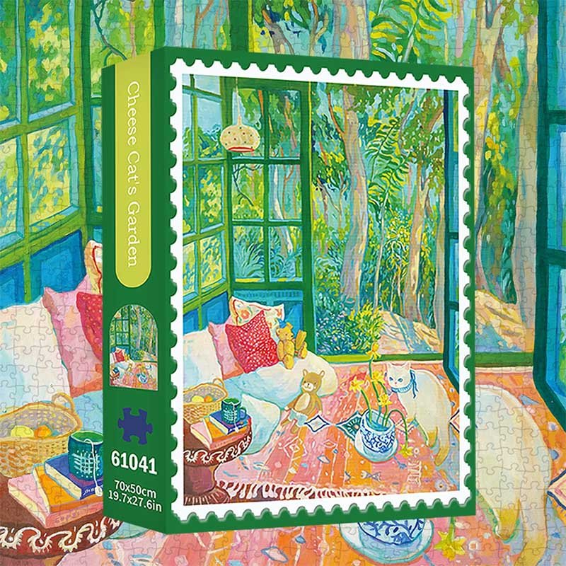 TKX Puzzle-Cheese Cat Garden (2) TKX-1000pcs Jigsaw Puzzle-Cheese Cat Garden