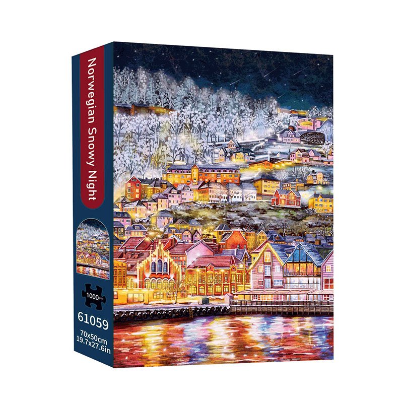 TKX-1000pcs Jigsaw Puzzle-Norwegian Snowy Night