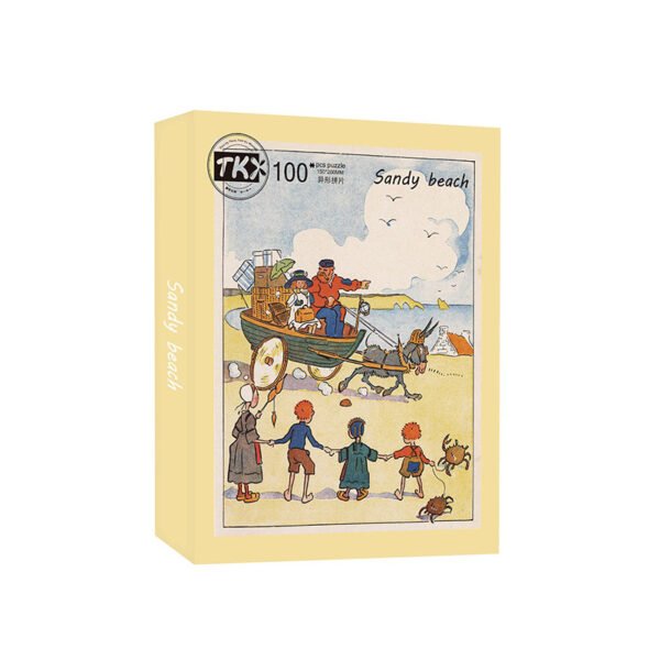 TKX-100pcs Irregular Cut Jigsaw Puzzle-Happy Holiday Series-Sandy Beach