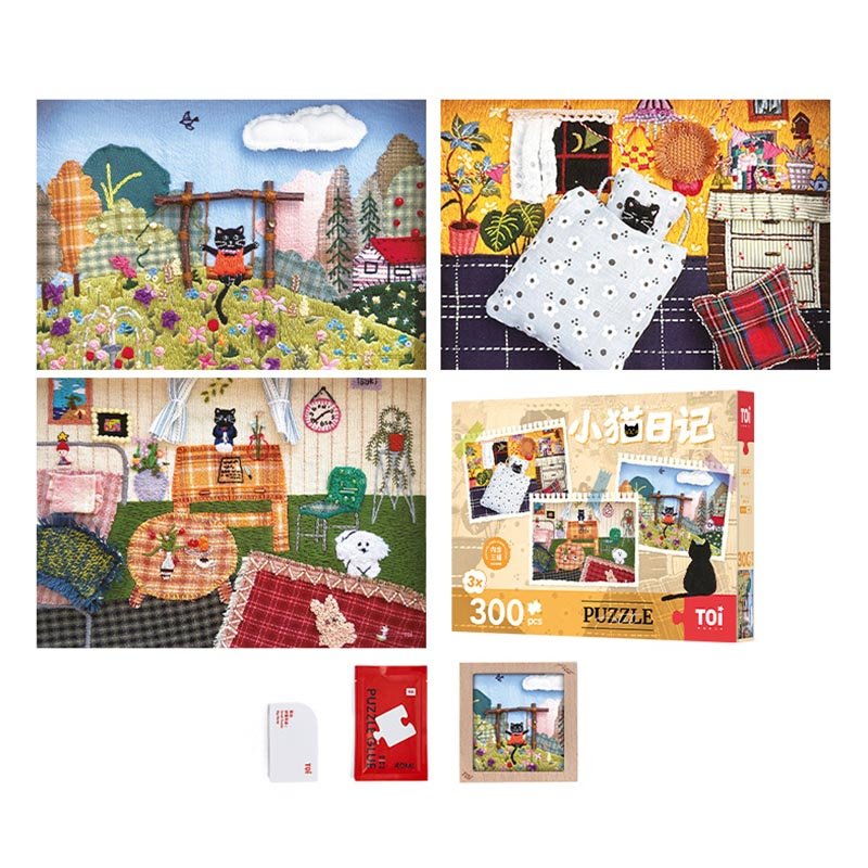 Toi-300pcs*3 Boxes Jigsaw Puzzle-A Cat's Day
