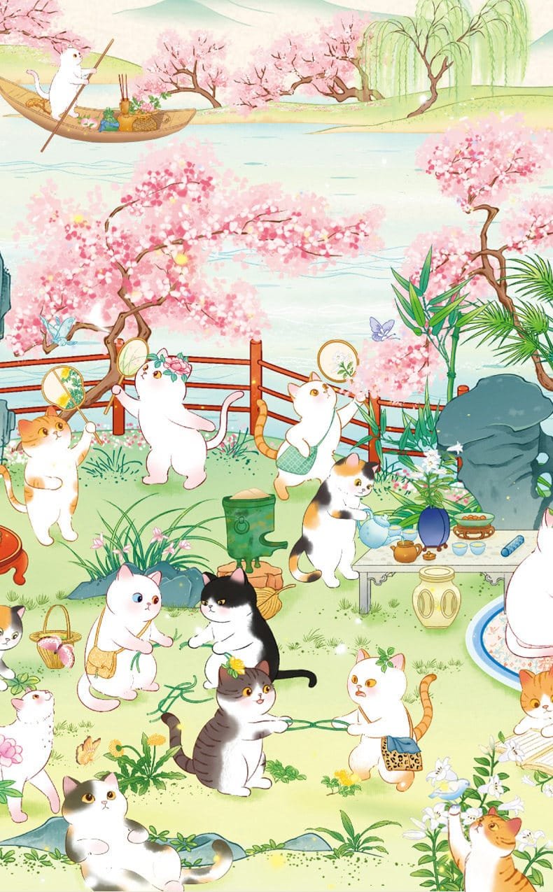 Toi-Cats in a Fragrant Garden (2) Toi-1000pcs Jigsaw Puzzle-Cats in a Fragrant Garden