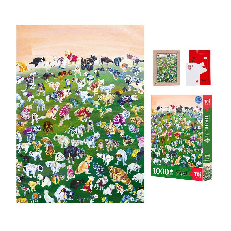 Toi-1000pcs Jigsaw Puzzle-One Hundred Dogs Pooping