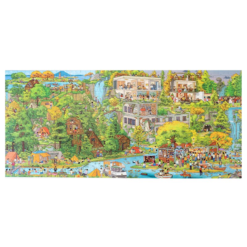 Vinlaa-Autumn at the Playhouse Discontinued-Vinlaa-1000pcs Jigsaw Puzzle-Autumn at the Playhouse