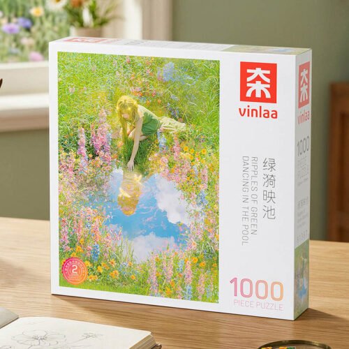 Vinlaa-Ripples of Green Dancing in the Pool-1000 Piece Puzzle