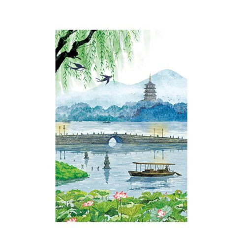 Vinlaa-300 Piece Puzzle-Three Scenes of West Lake