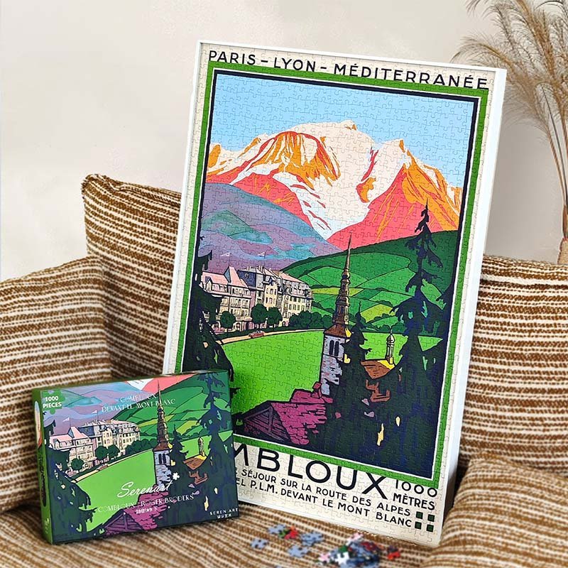 Vintage Poster Series Puzzle-Combloux (1) Seren Art-1000pcs Vintage Poster Series Puzzle-Combloux