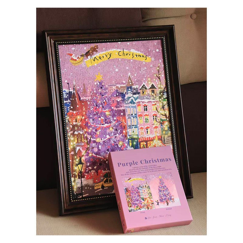 ZhiJianManXing-Purple Christmas-500pcs Double Side Jigsaw Puzzle