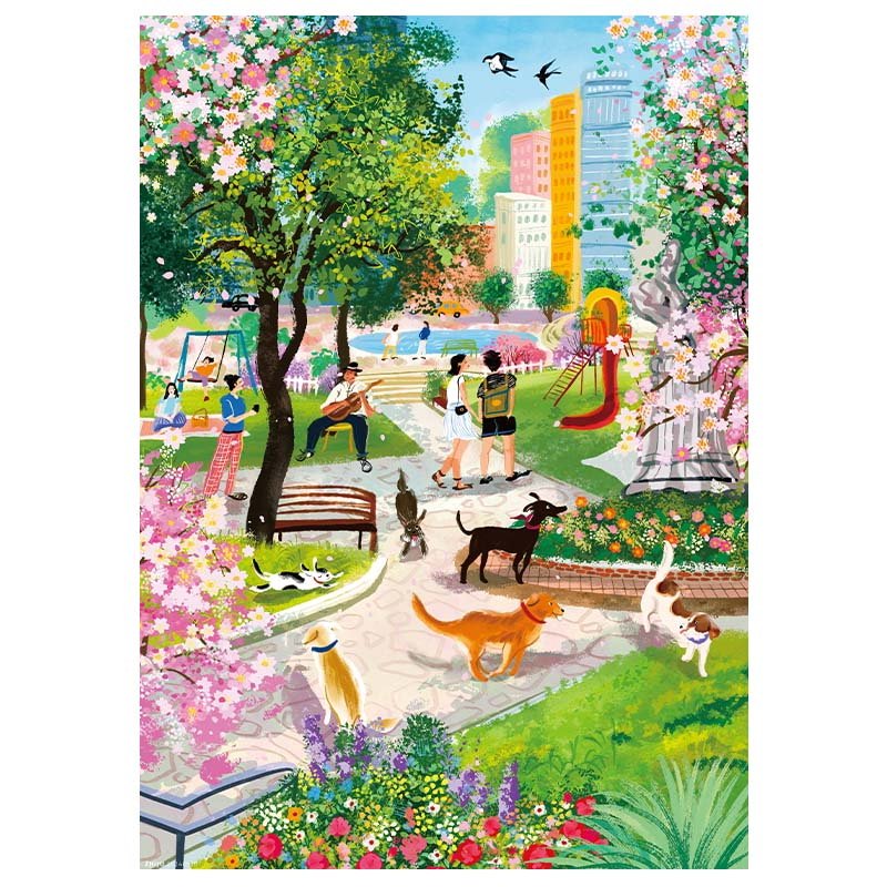 Zhiju-1000 Piece Puzzle-Cute Pet Park
