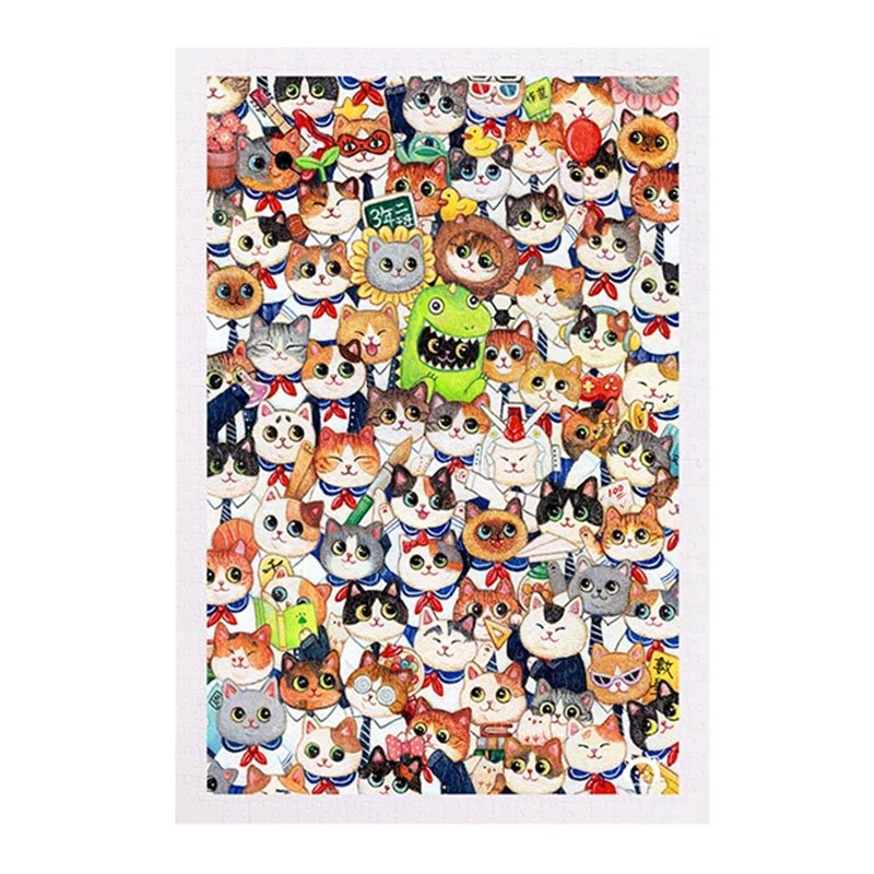 3djp/Pintoo-3D Jigsaw Puzzles 600pcs-Class One of Cute Kitties