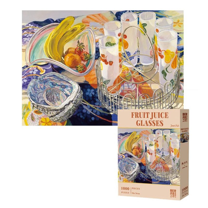 Ber-Fruit Juice Glasses-By Janet Fish-1000pcs Jigsaw Puzzle