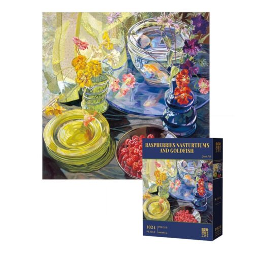Ber-Raspberries Nasturtiums And Goldfish-By Janet Fish-1024pcs Jigsaw Puzzle