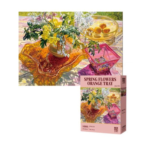 Ber-Spring Flowers Orange Tray-By Janet Fish-1000pcs Jigsaw Puzzle