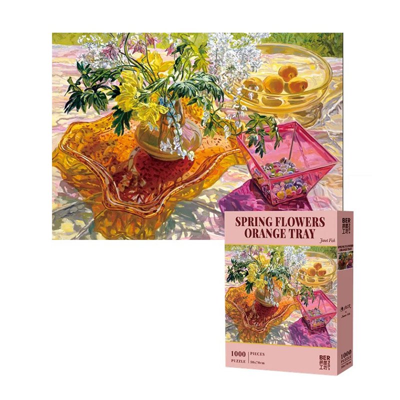 Ber-Spring Flowers Orange Tray-By Janet Fish-1000pcs Jigsaw Puzzle