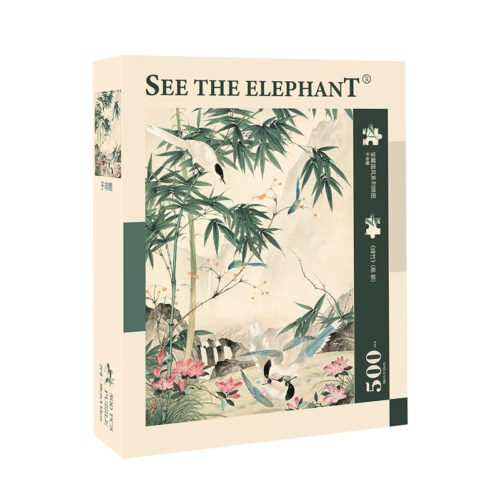 See the Elephant-500pcs Jigsaw Puzzle-Green Bamboo