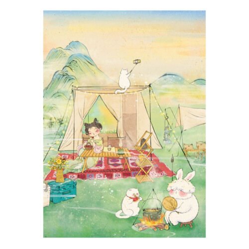 Discontinued-Pin De Le-Mountain Top Camping-1000pcs Jigsaw Puzzle