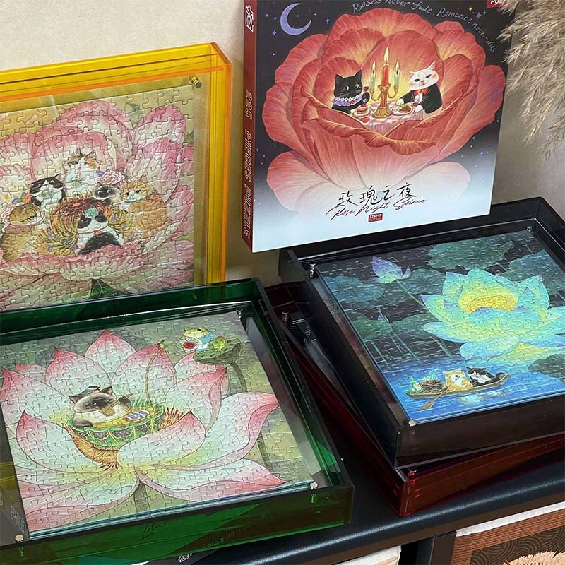 Puzplaz 225pcs Puzzle-Amusing Cats Among Flowers (2) Puzplaz-225pcs Puzzle-Drunken Delights By the Lotus Pond