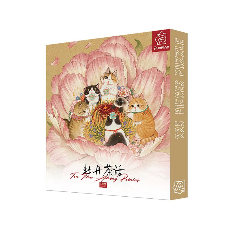 Puzplaz 225pcs Puzzle-Tea Time Among Peonies Puzplaz-225pcs Puzzle-Tea Time Among Peonies