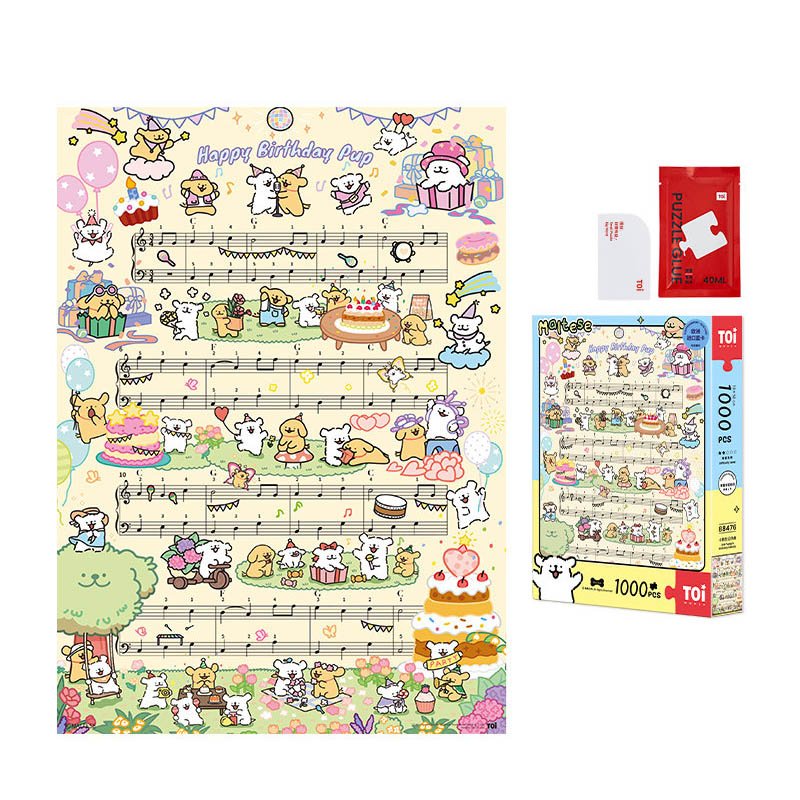 Toi-1000pcs Jigsaw Puzzle-Maltese-Happy Birthday Pup
