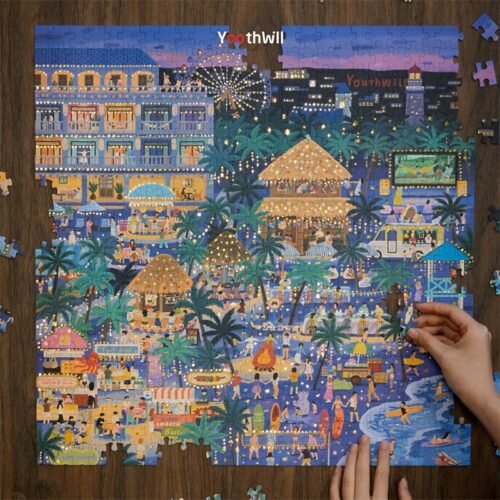 Youthwill-500pcs Jigsaw Puzzle-Summer Night(Gold Foil)