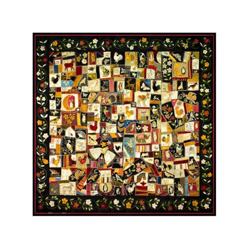 3djp/Pintoo-Plastic Jigsaw Puzzles 756pcs-Showpiece L-Crazy Quilt with Animals