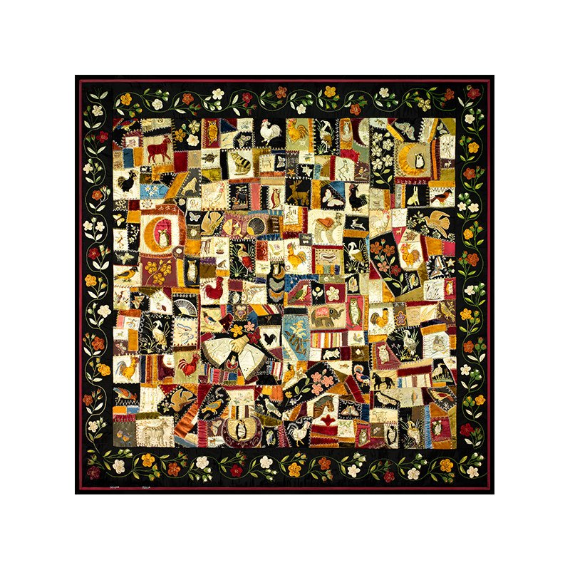 3djp/Pintoo-Plastic Jigsaw Puzzles 756pcs-Showpiece L-Crazy Quilt with Animals