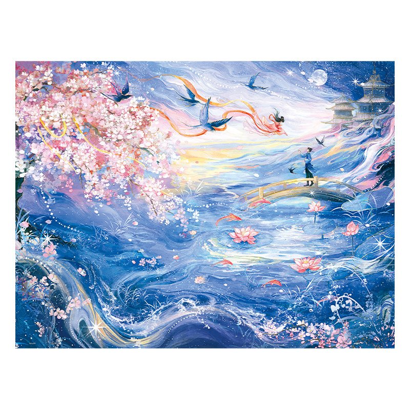 3djp Puzzle-Gazing at the Starry River 3djp/Pintoo-Plastic Jigsaw Puzzles 1008pcs-Showpiece L-Gazing at the Starry River