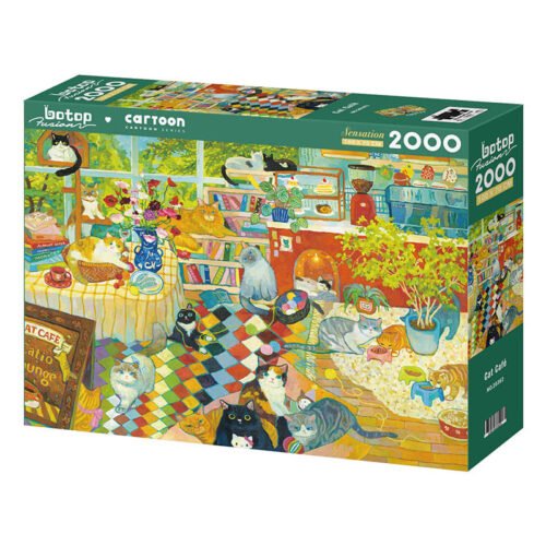 Botop 2000pcs Puzzle-Cat Cafe (1) Botop 2000pcs Jigsaw Puzzle-Cat Cafe