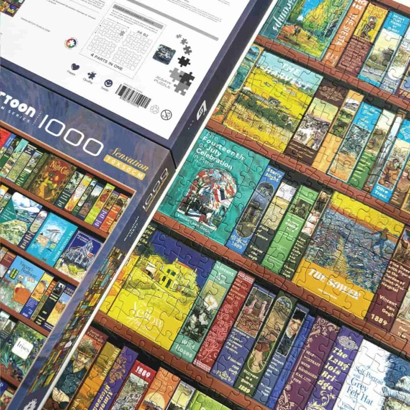 Botop-1000pcs Jigsaw Puzzle-Bookshelf Full of Van Gogh