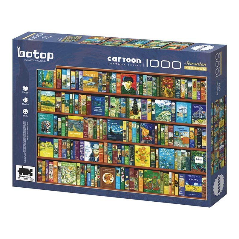 Botop-1000pcs Jigsaw Puzzle-Bookshelf Full of Van Gogh