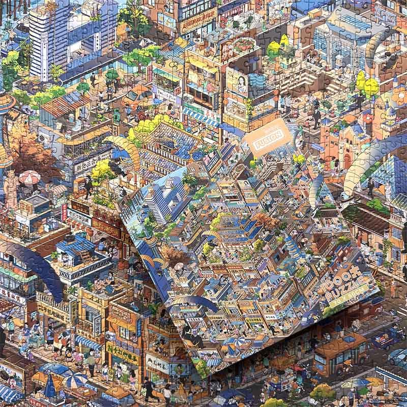 Botop-Street View of Hu Nan (2) Botop Fusion-1000pcs Jigsaw Puzzle-Street View of Hu Nan