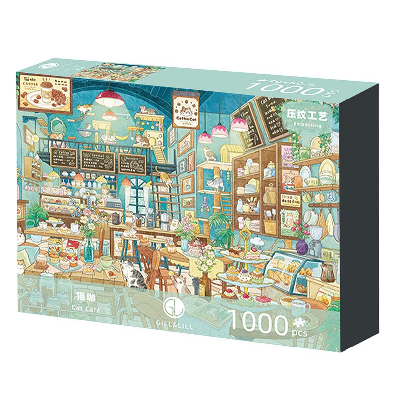 Gill Lill-Cat Cafe Gill Lill-1000 Jigsaw Puzzle-Cat Cafe