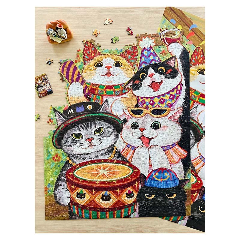 Hourglass Puzzle-Crazy Kitty Party (1) Hourglass Puzzle-Crazy Kitty Party-1000pcs Jigsaw Puzzle