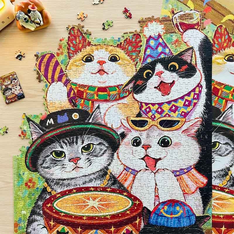 Hourglass Puzzle-Crazy Kitty Party (2) Hourglass Puzzle-Crazy Kitty Party-1000pcs Jigsaw Puzzle