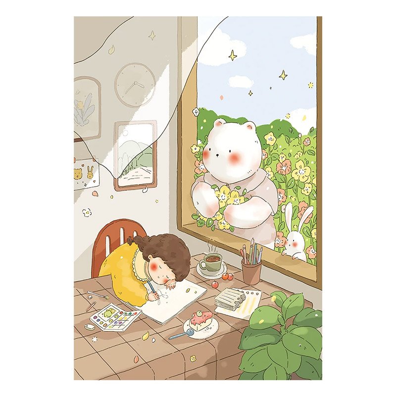 Kibifufu-Drawing at the Balcony Kibifufu-500pcs Jigsaw Puzzle-Drawing at the Balcony