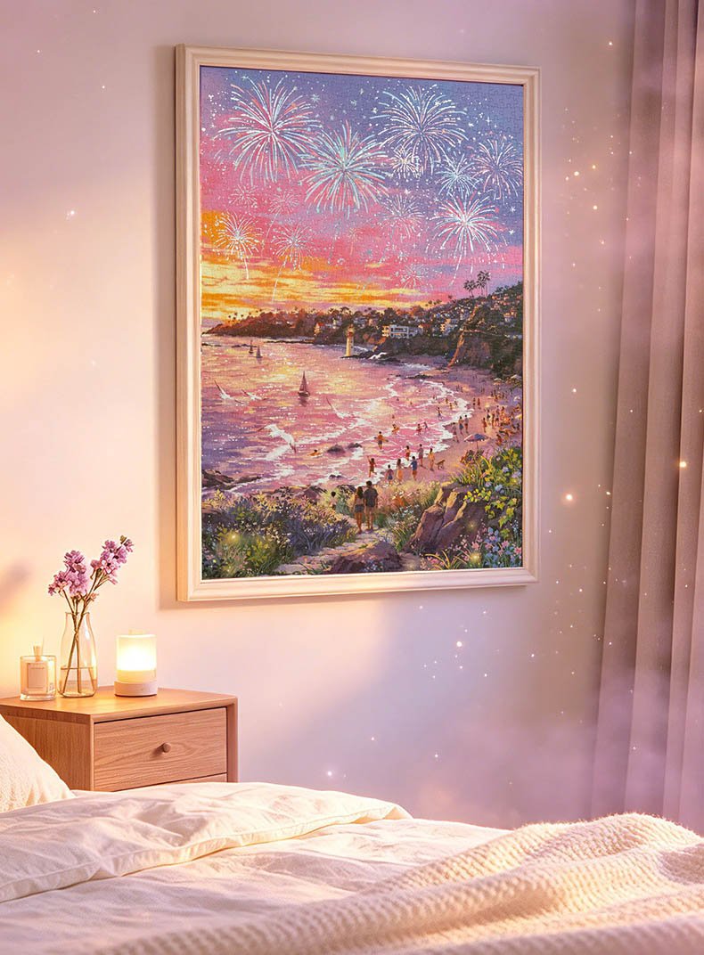 Momibook-Fireworks by the sea (1) Momibook-1000pcs Jigsaw Puzzle-Fireworks by the Sea
